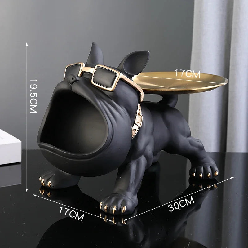 30cm Bulldog Resin Storage Statue