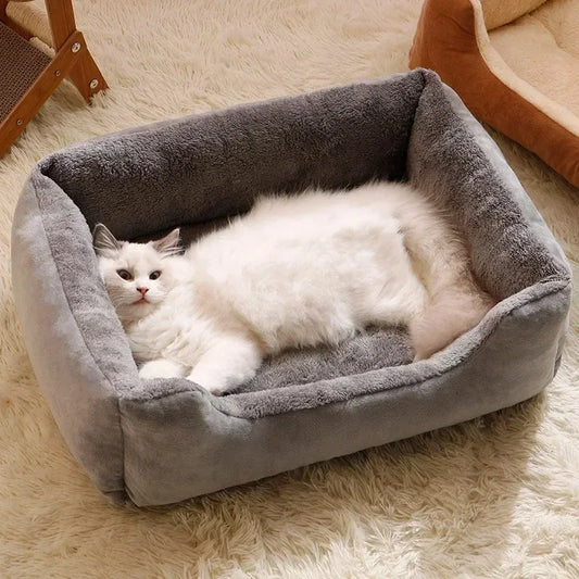 Cozy Pet Bed for Cats & Small Dogs – Soft Cushion Basket House