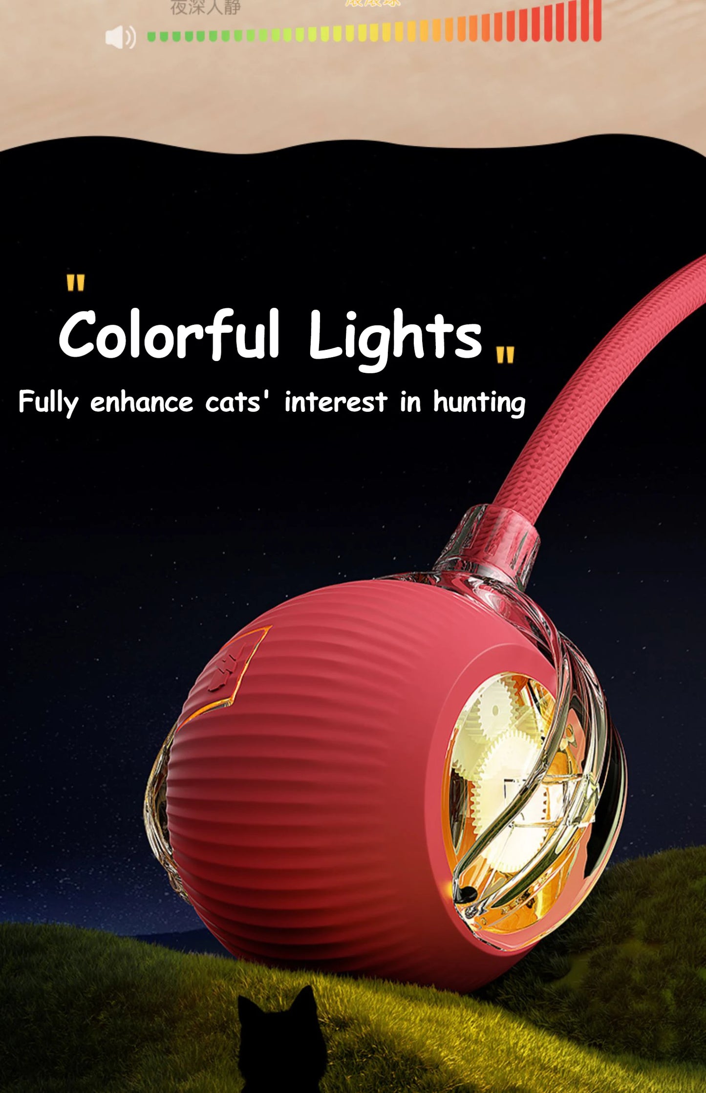 Automatic Rolling Cat Toy Ball with Faux Tail