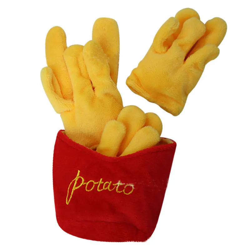 Squeaky Plush Dog Toys – Food Shapes