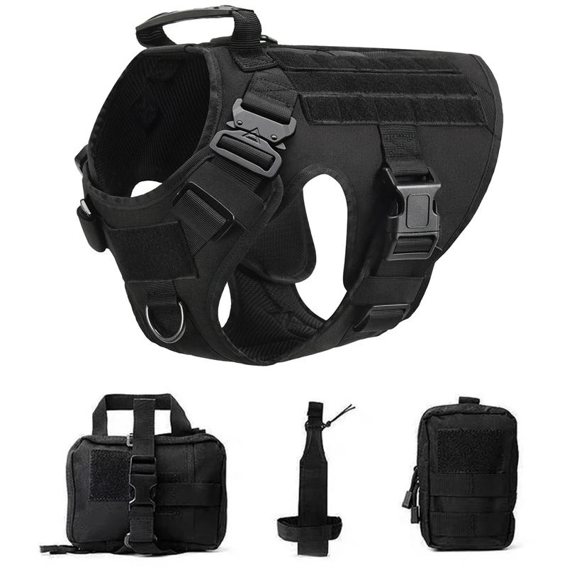 Tactical Military Dog Harness & Leash Set