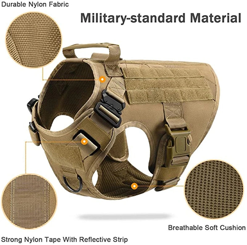 Tactical Military Dog Harness & Leash Set