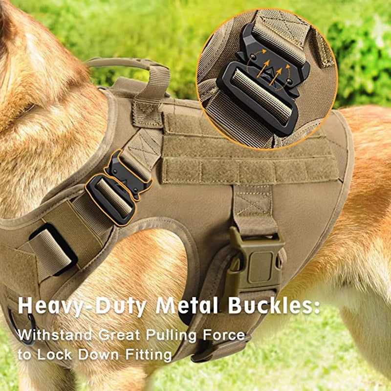 Tactical Military Dog Harness & Leash Set