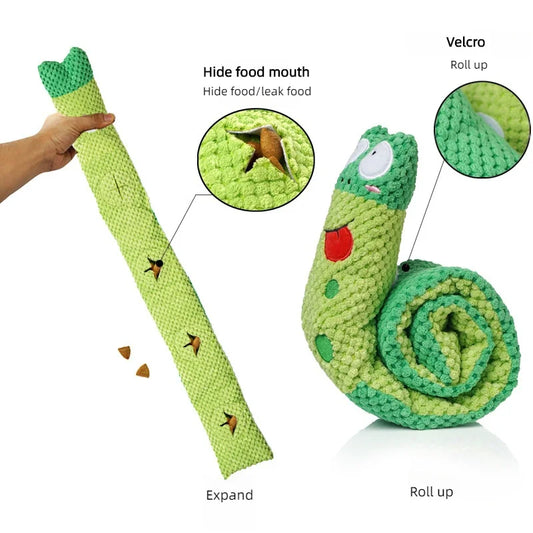 Plush Snail Puzzle Feeder Toy