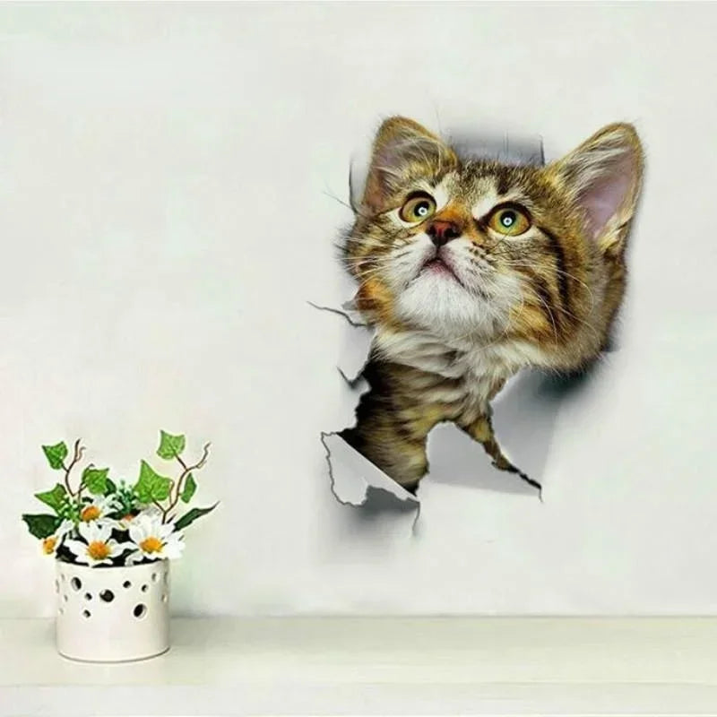 3D Cute Cat Removable Wall Sticker
