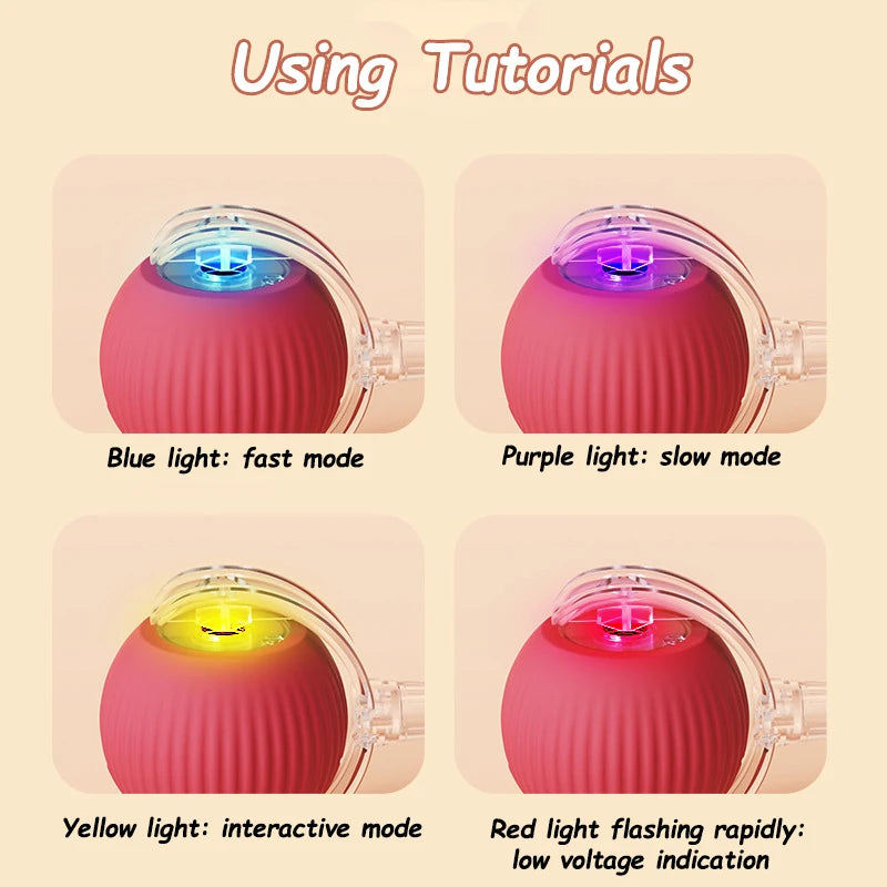 Automatic Rolling Cat Toy Ball with Faux Tail