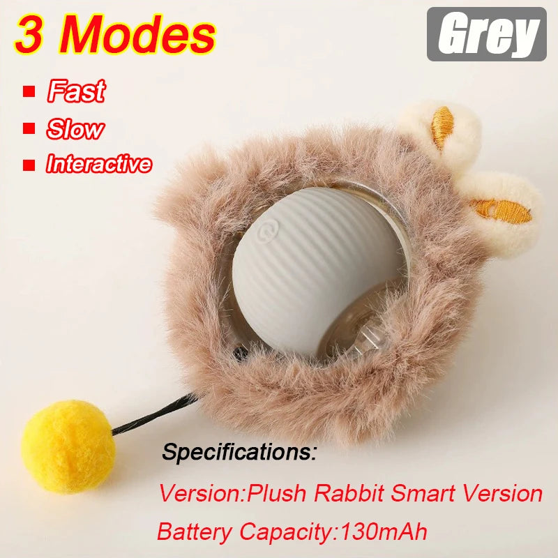 Automatic Rolling Cat Toy Ball with Faux Tail