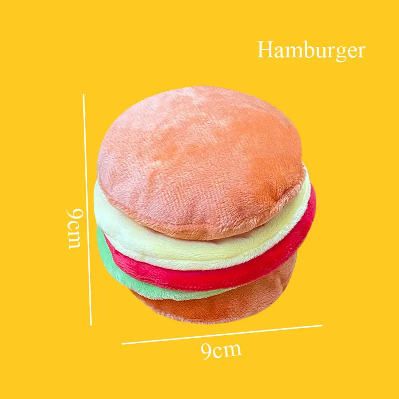 Squeaky Plush Dog Toys – Food Shapes