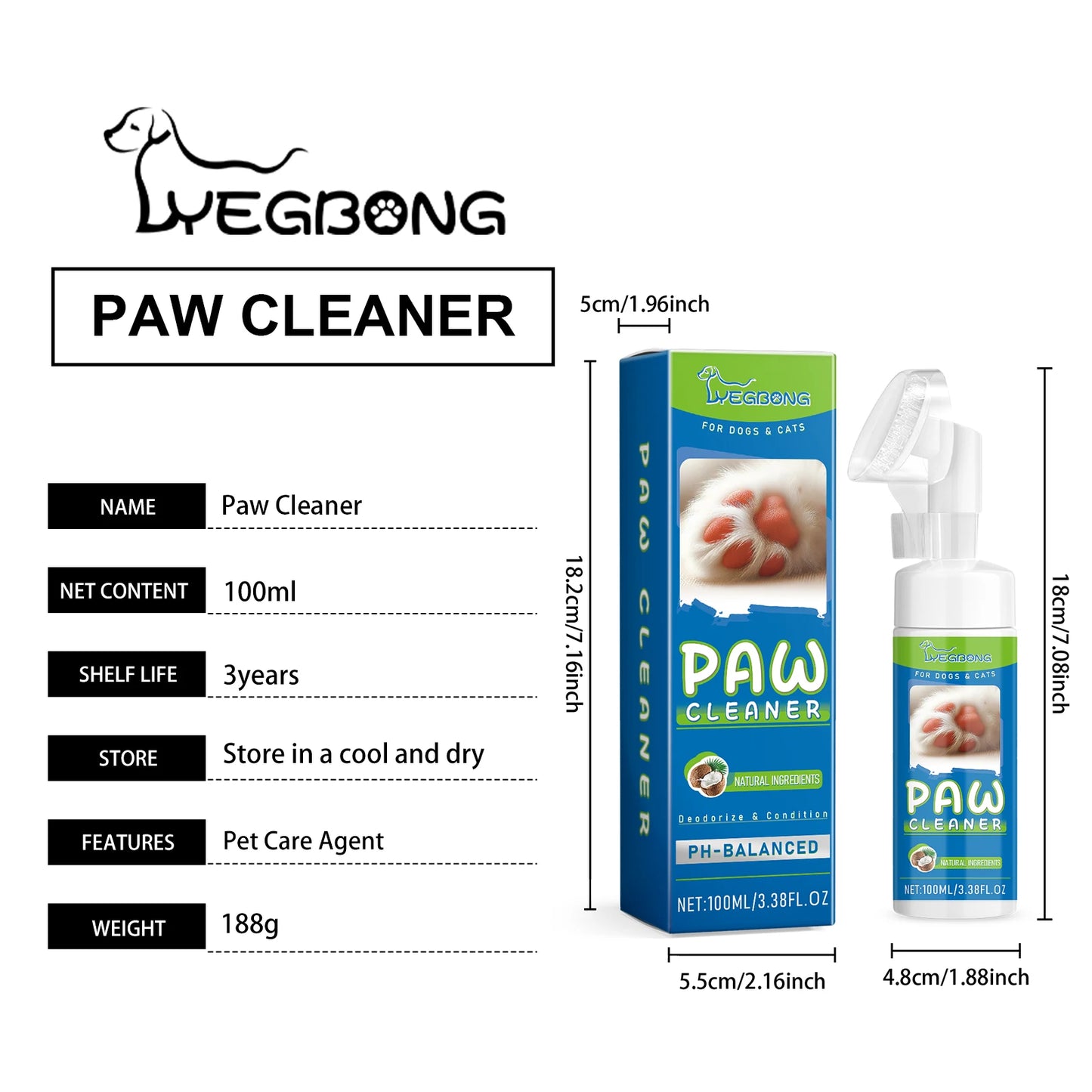Yegbong Pet Paw Foam Cleaner 100ml