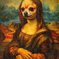 Funny Mona Lisa Dogs Portrait Canvas – Abstract Retro Wall Art for Living Room Decor
