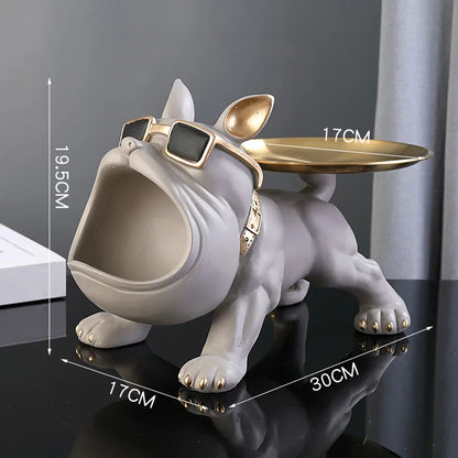 30cm Bulldog Resin Storage Statue