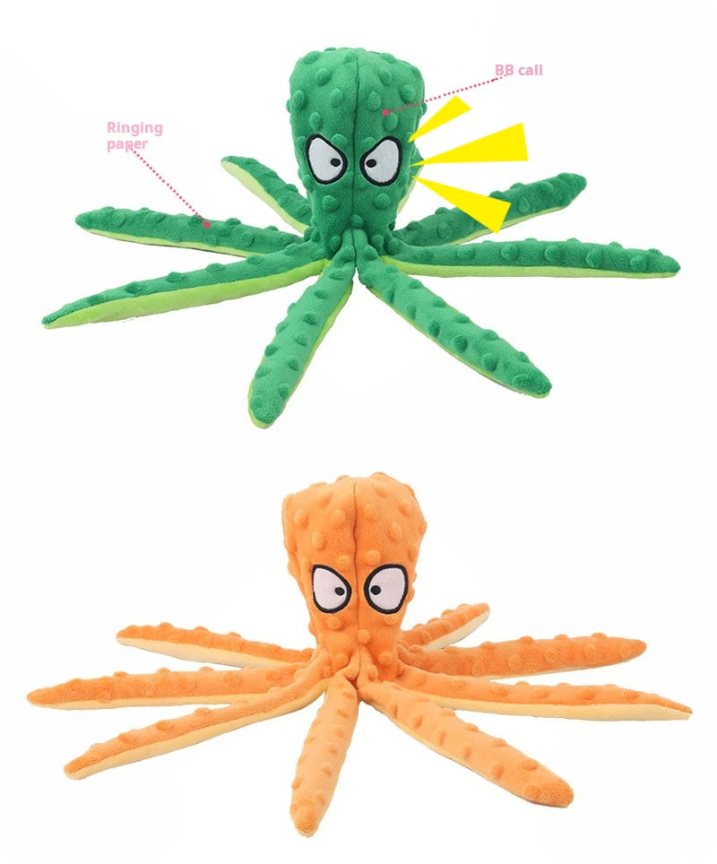 Plush Squeaky Octopus Dog Toy
