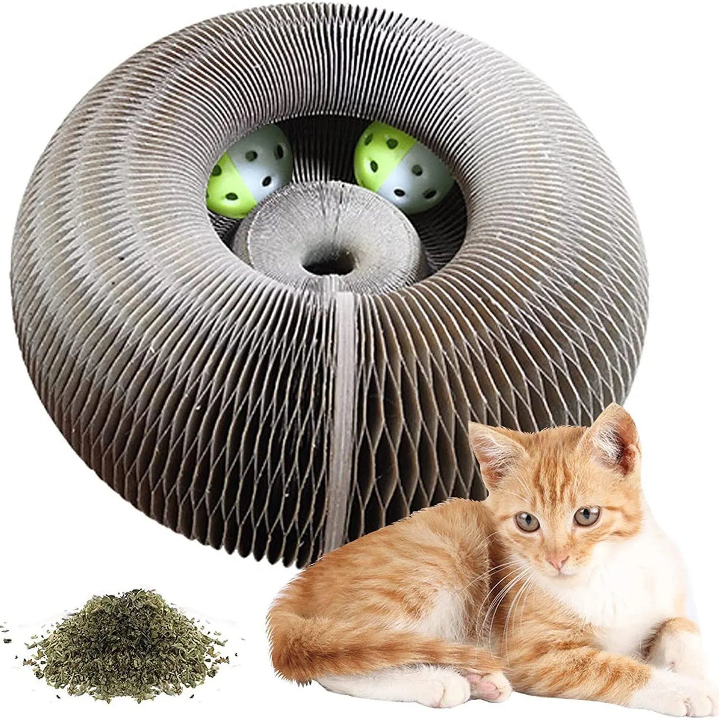 Round Cat Scratching Board with Ball