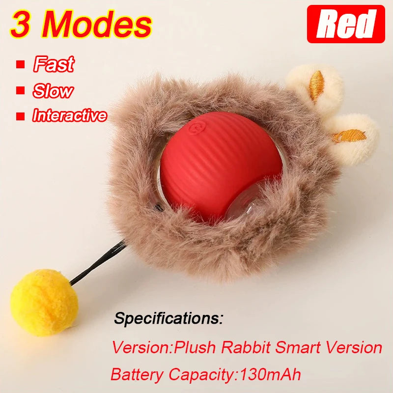 Automatic Rolling Cat Toy Ball with Faux Tail