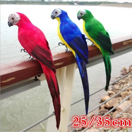 Handmade Feather Parrot Lawn Ornament