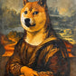 Funny Mona Lisa Dogs Portrait Canvas – Abstract Retro Wall Art for Living Room Decor