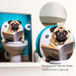 Funny Dog Toilet Reading Canvas Art