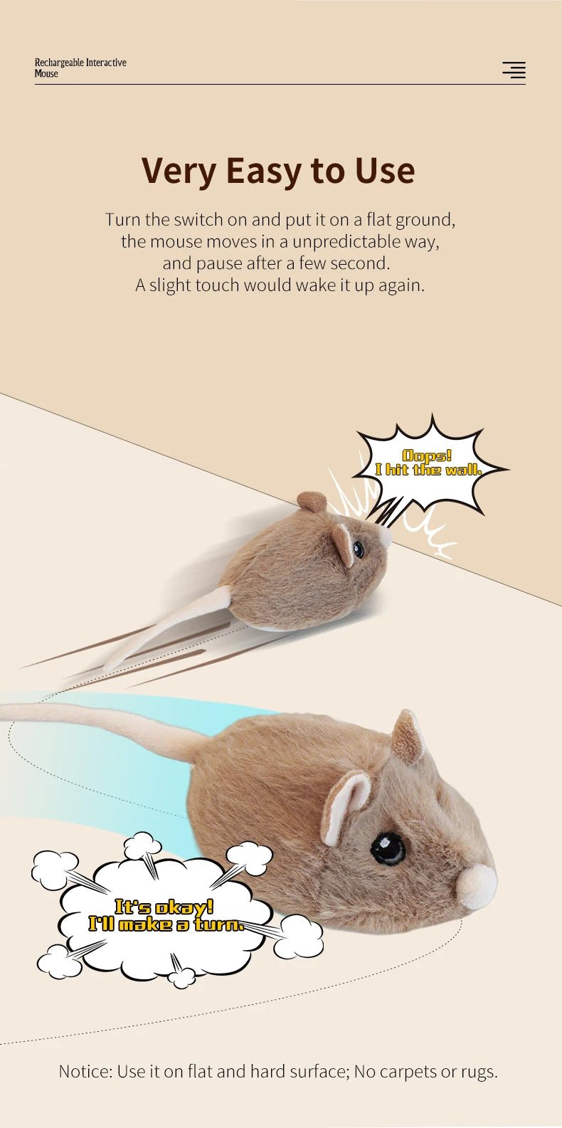 Electric Interactive Mouse Cat Toy