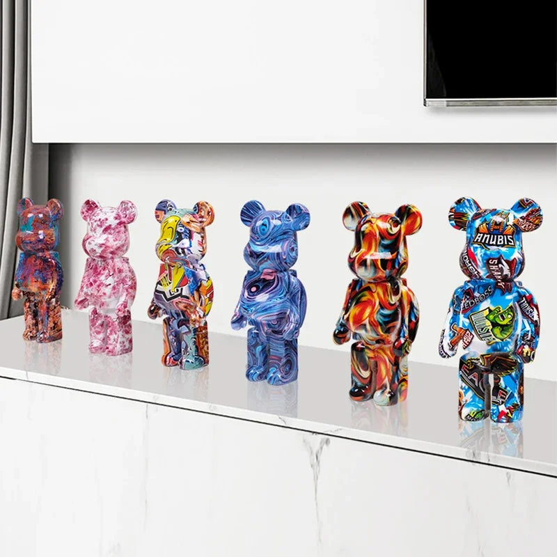 Graffiti Bear Figurine Money Jar