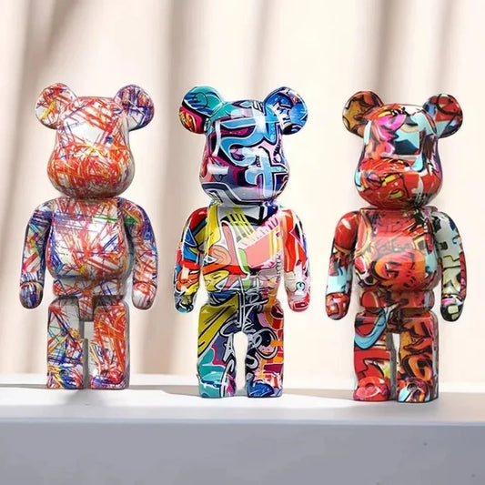 Graffiti Bear Figurine Money Jar