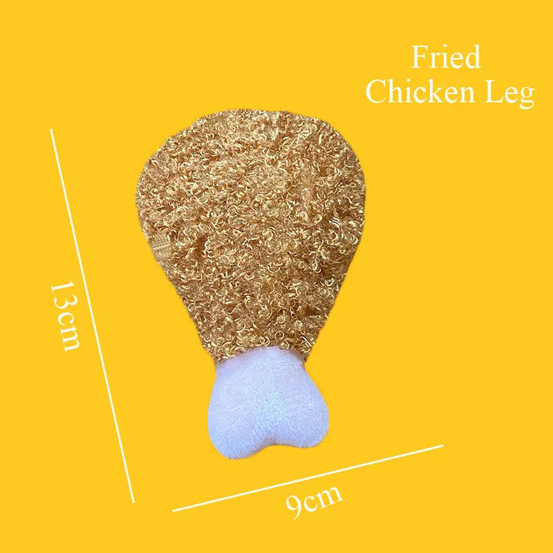 Squeaky Plush Dog Toys – Food Shapes