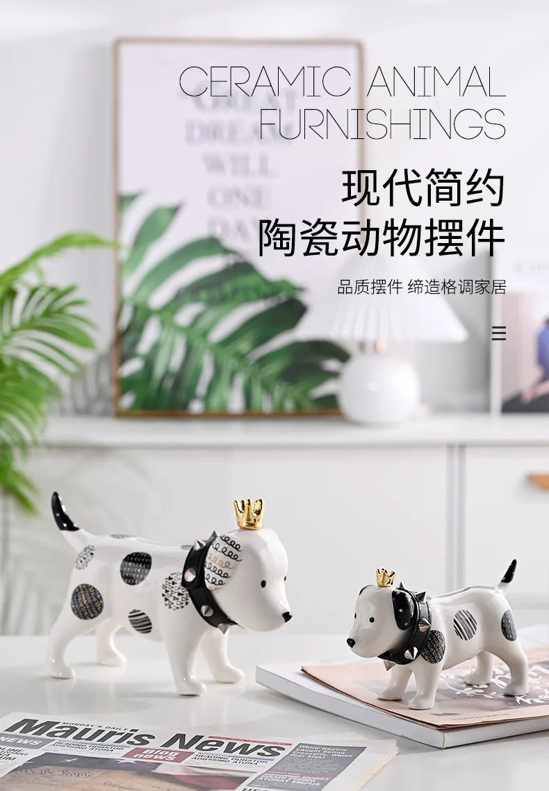 Minimalist Ceramic Dog Ornament
