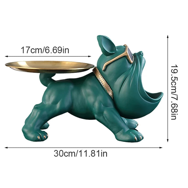 30cm Bulldog Resin Storage Statue