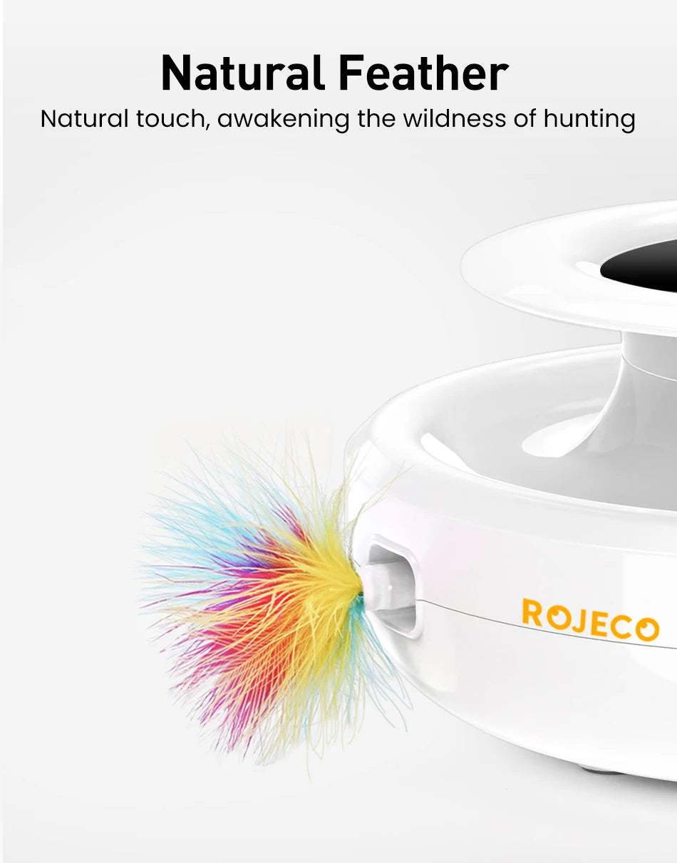 ROJECO 2-in-1 Smart Feather Ball Toy Set
