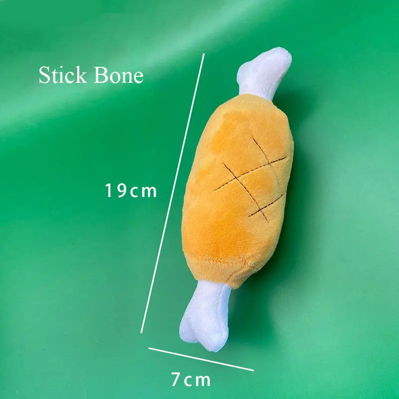 Squeaky Plush Dog Toys – Food Shapes