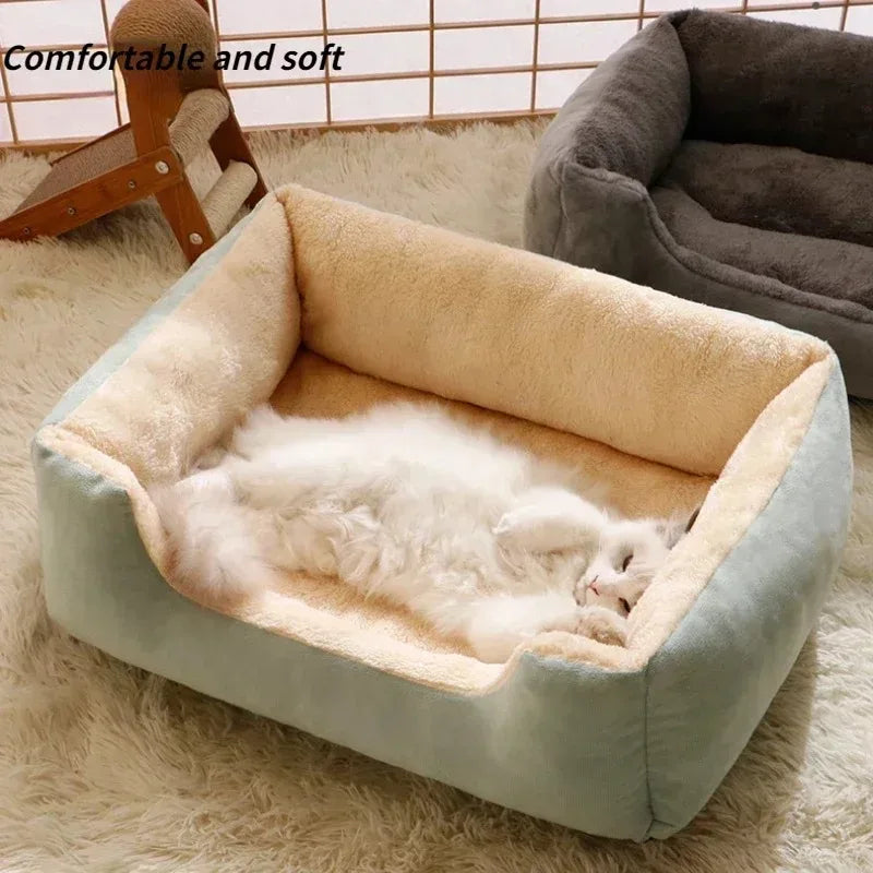 Cozy Pet Bed for Cats & Small Dogs – Soft Cushion Basket House