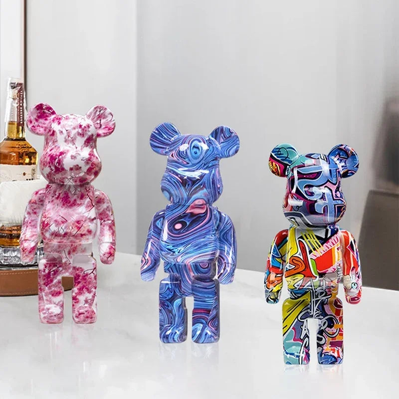 Graffiti Bear Figurine Money Jar