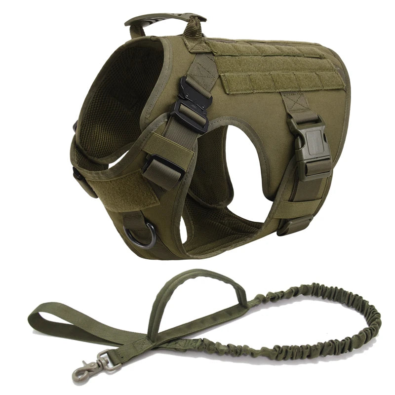 Tactical Military Dog Harness & Leash Set