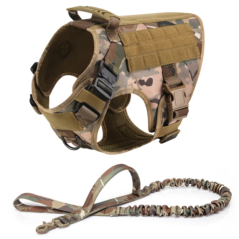 Tactical Military Dog Harness & Leash Set