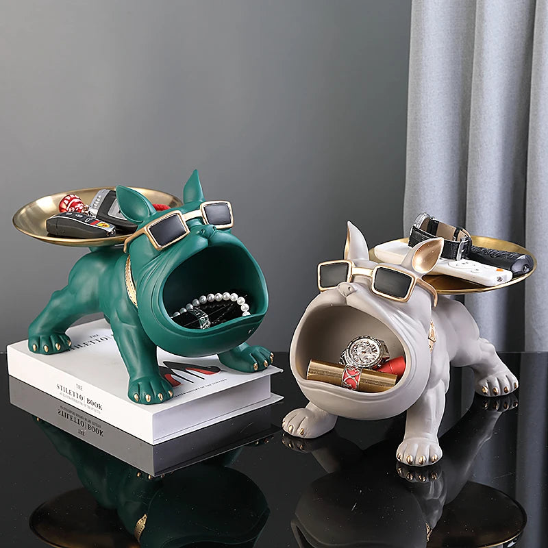 30cm Bulldog Resin Storage Statue