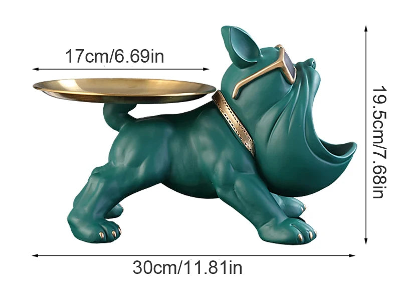 30cm Bulldog Resin Storage Statue