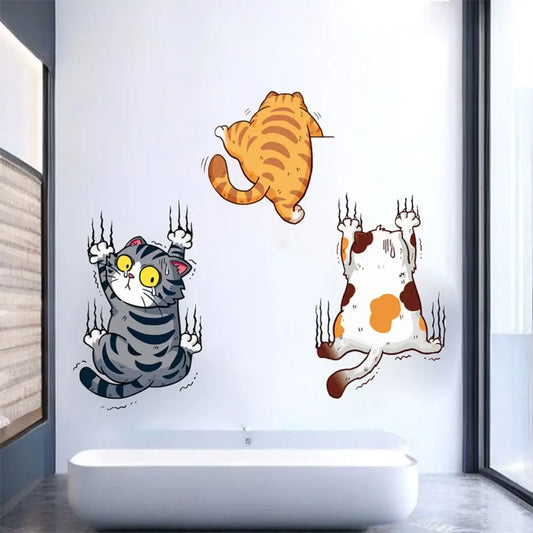 3PCS Cute Cat Wall Stickers Set