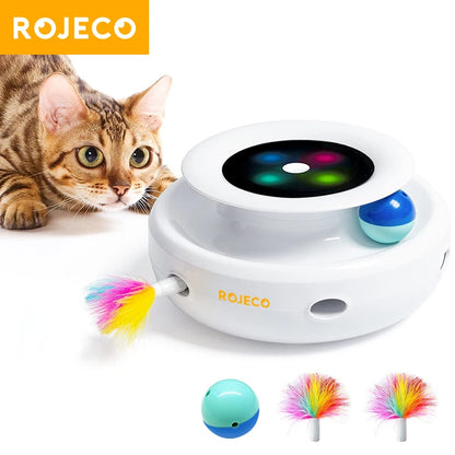 ROJECO 2-in-1 Smart Feather Ball Toy Set