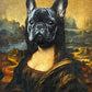 Funny Mona Lisa Dogs Portrait Canvas – Abstract Retro Wall Art for Living Room Decor