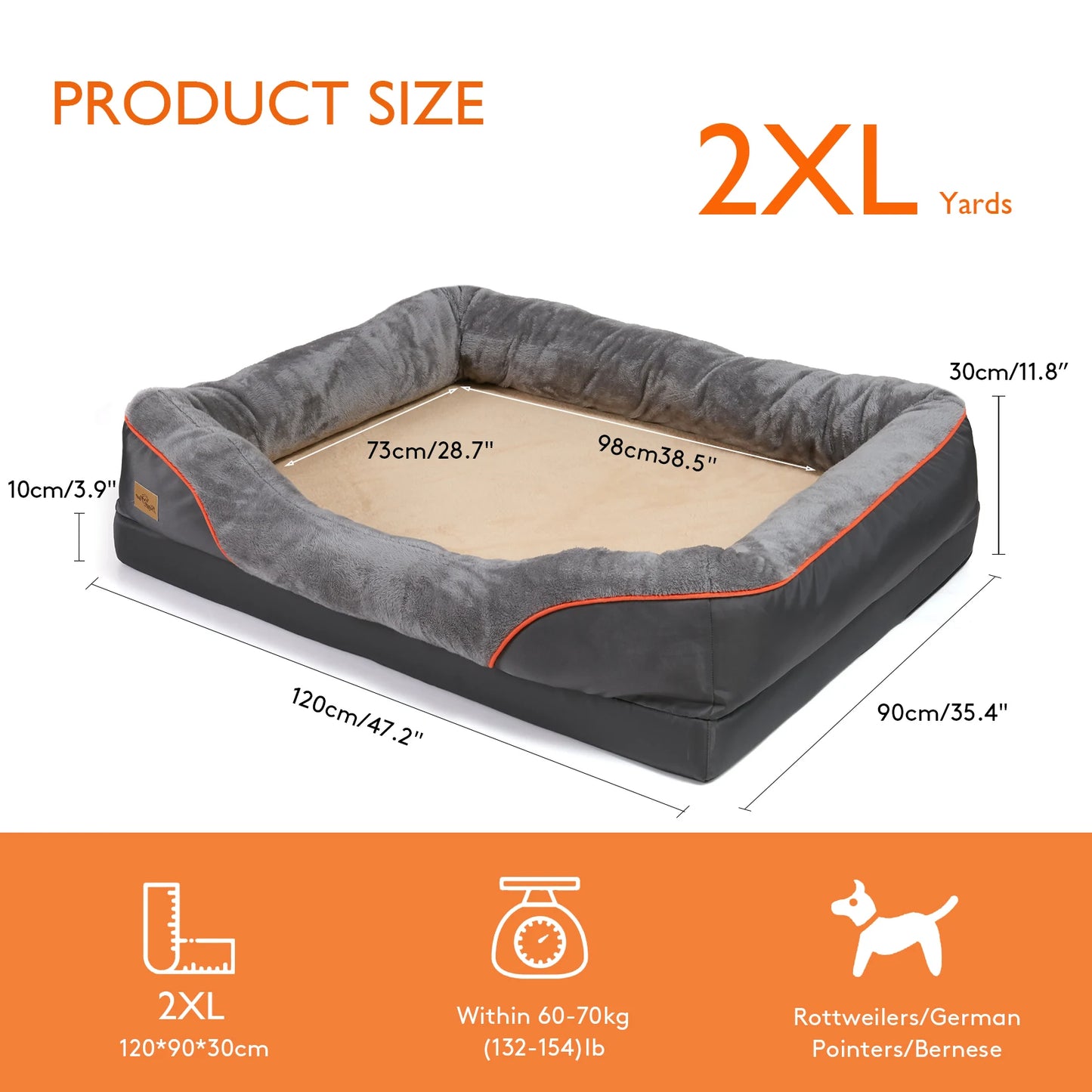 Orthopedic Dog Bed with Bolster