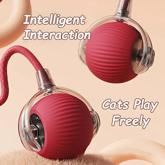 Automatic Rolling Cat Toy Ball with Faux Tail