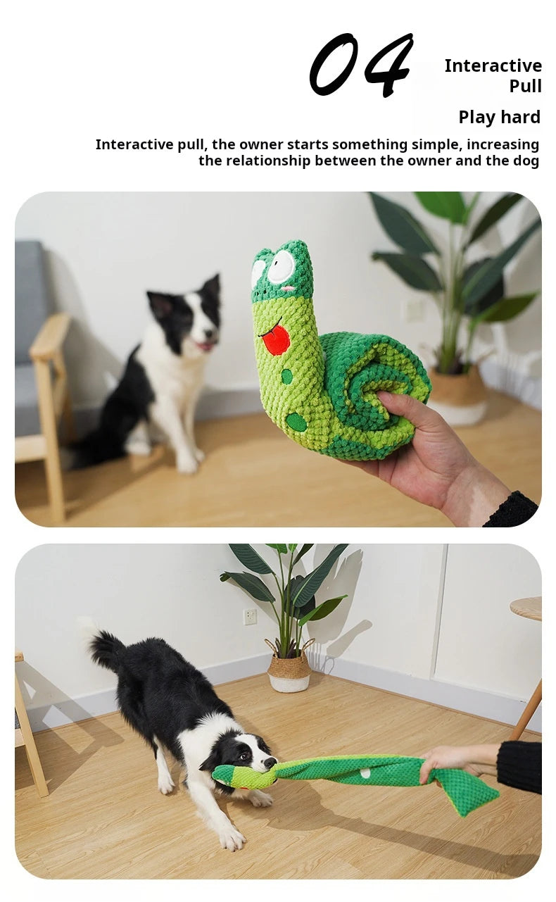 Plush Snail Puzzle Feeder Toy