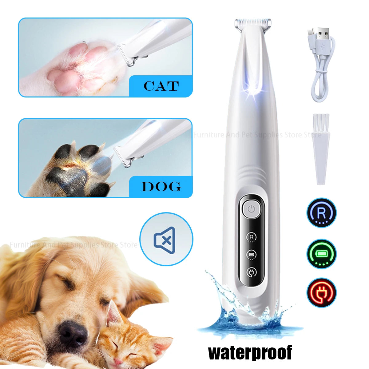 LED Dog Paw Trimmer Clippers