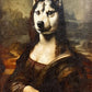Funny Mona Lisa Dogs Portrait Canvas – Abstract Retro Wall Art for Living Room Decor