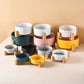 Ceramic Pet Bowl with Wooden Stand