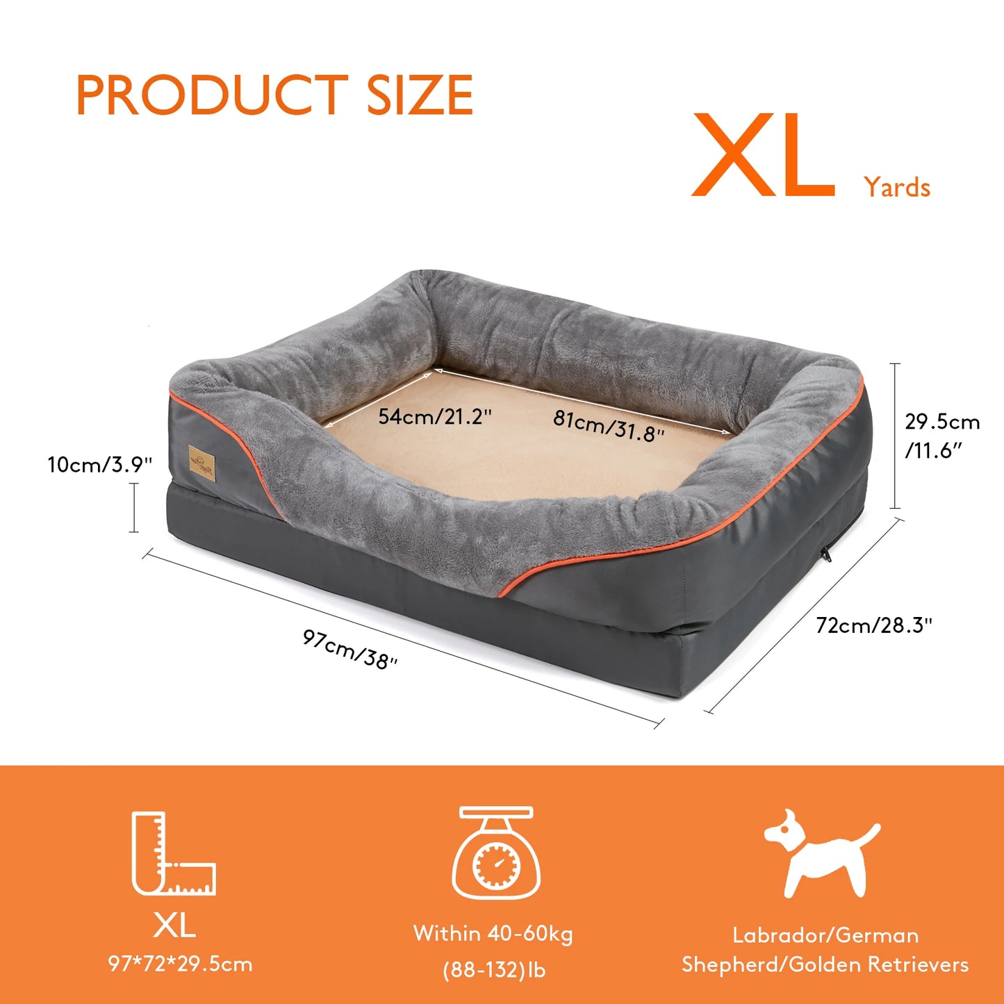 Orthopedic Dog Bed with Bolster