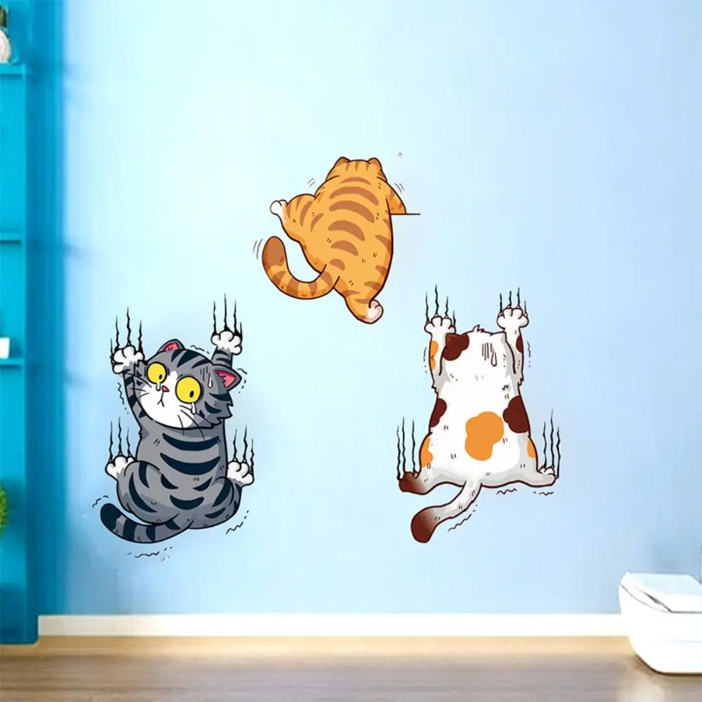 3PCS Cute Cat Wall Stickers Set