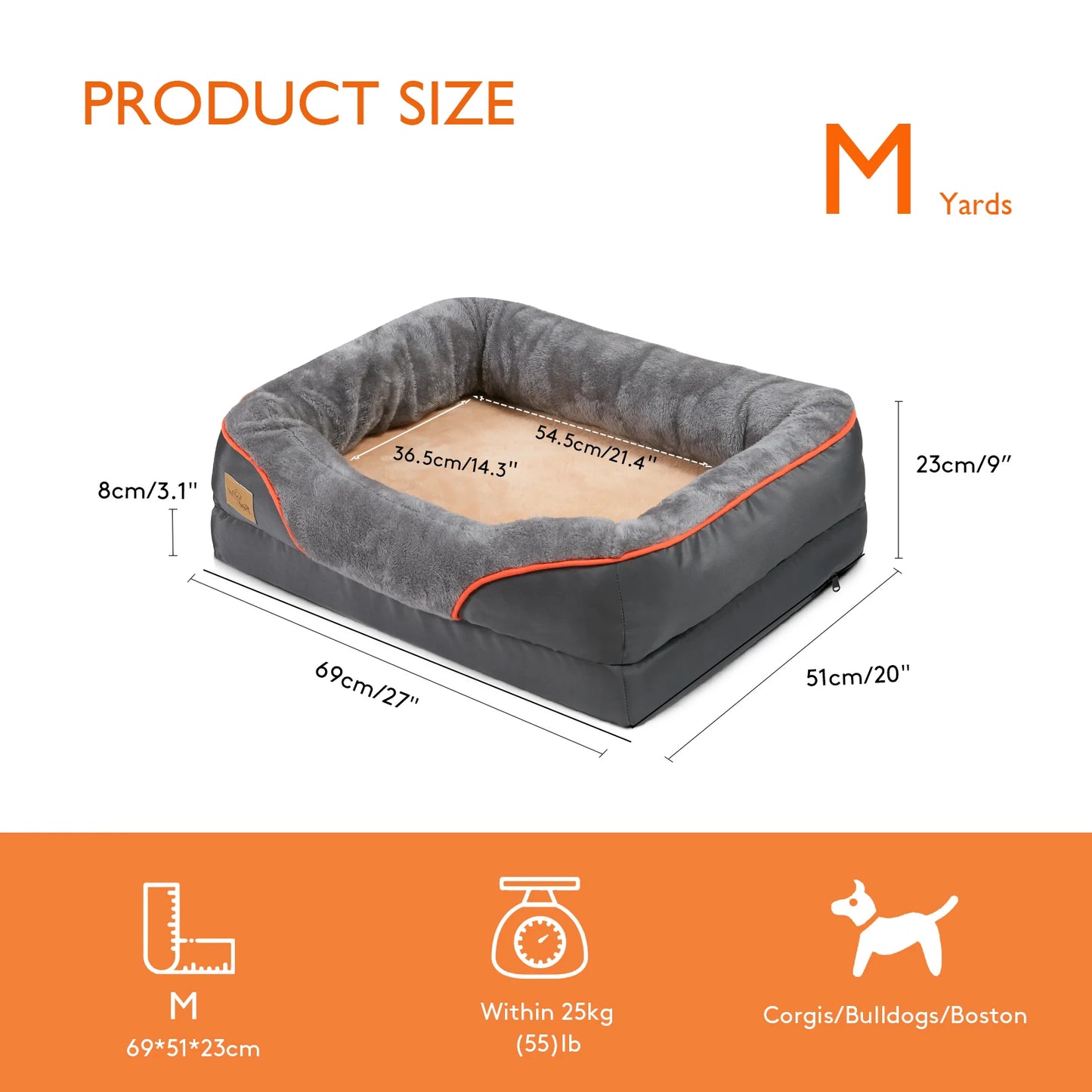 Orthopedic Dog Bed with Bolster