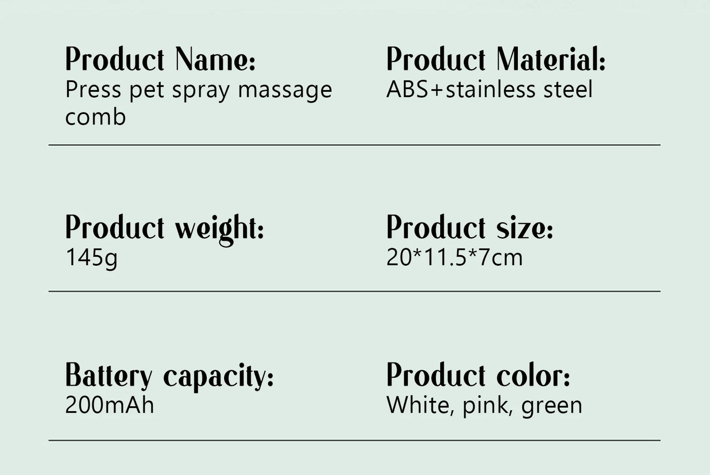 Pet Steam Massage Hair Removal Comb