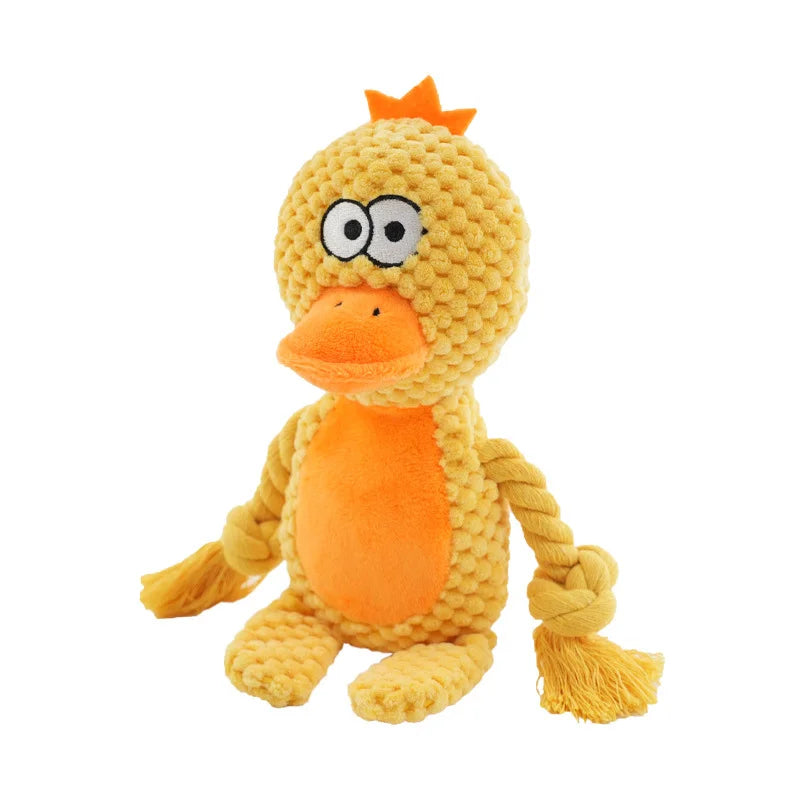Stuffed Raw Joint Dog Chew Toy – Squeaky Plush Puppy Toy