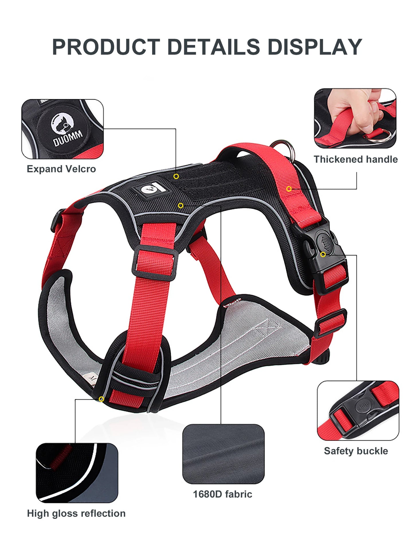 Reflective Tactical Dog Harness – Medium & Large